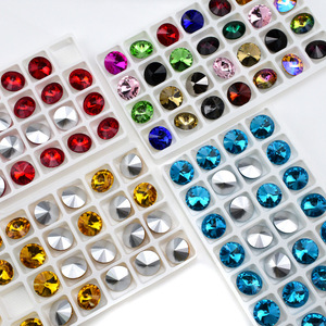 Cristales de Vidrio Selina, Coloridos, con Punta, Sin Fijación en Caliente, Ecológicos, <span class=keywords><strong>para</strong></span> Decoración de <span class=keywords><strong>Uñas</strong></span> 3D, Bolsos de Novia, Tocados - Product Image 1