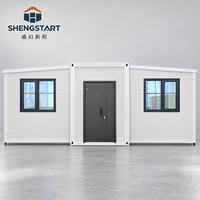 Maison préfabriquée modulaire extensible de type Granny Flat, 2 chambres, conteneur de 20 pieds ou 40 pieds, portable, avec cuisine et salle de bain