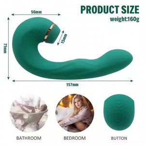 Vibrateur G-Spot en silicone liquide de qualité supérieure, Dildo 3-en-1, stimulateur vaginal à succion et pulsations, 10 modes, jouet sexuel clitoridien USB - Product Image 5