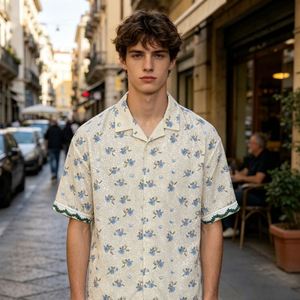 เสื้อเชิ้ตถักโครเชต์แบบสั่งทำพิเศษสำหรับผู้ชาย เสื้อเชิ้ตทรงหลวมสำหรับผู้ชายขายส่ง เสื้อเชิ้ตทรงใหญ่สำหรับผู้ชาย - Product Image 1