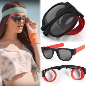 Складные солнцезащитные очки Slap, креативный браслет, косые очки, защелкивающийся браслет, полосы, Поляризованные спортивные солнцезащитные очки 2023