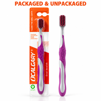 Brosse à dents manuelle antidérapante à poils arrondis pour adultes avec poignée confortable, nettoyage de la plaque dentaire, fournitures dentaires en gros