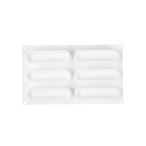 6 Cavity Long <b>Silicone</b> Mousse Mold Flexible <b>Baking</b> Cake Chocolate Ice Cream Mold 295x173x30mm Oven Safe Food Grade - Product Image 2