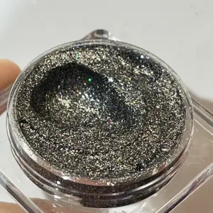 Cao sắc tố màu đen kim loại long lanh Gel Eyeshadow Chất lượng cao khoáng Holographic Kem Eyeshadow với ánh sáng lung linh hiệu ứng