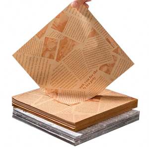 Papier d'emballage personnalisé simple face enduit de PE, résistant à la graisse, pour fast-food, hamburgers, sandwichs, pain et biscuits - Product Image 1