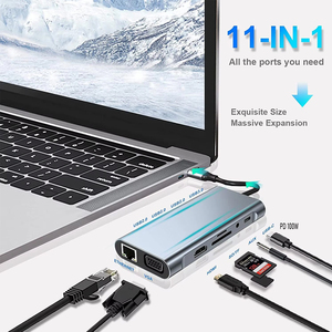 11 trong 1 USB C <span class=keywords><strong>Ethernet</strong></span> Docking <span class=keywords><strong>Thunderbolt</strong></span> Dock <span class=keywords><strong>Hub</strong></span> PD sạc SD TF Đầu Đọc Thẻ 11 trong 1 USB 3.0 <span class=keywords><strong>HUB</strong></span> cho Mac - Product Image 2