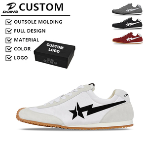 Custom Checkered Anti-Slip Breathable Lightweight Lace-up Running Shoes Vintage <strong>Trainer</strong> Low Profile Suede Panel Retro Casual - Product Image 1