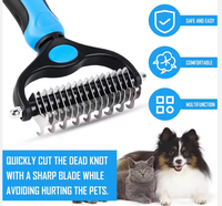 Brosse démêlante et anti-chute pour animaux de compagnie, outil efficace pour démêler les poils longs et emmêlés de chiens et chats - Meilleure vente