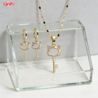 Ensemble de bijoux de mariage Hengdian New Elegant Oro, plaqué or, pour femmes, avec zirconiums cubiques, boucles d'oreilles et colliers