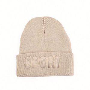 2024 New Winter Trendy Women Men Warm <b>Hat</b> Knitted Beanie <b>Hat</b> With Embossed Sports Logo - Product Image 3