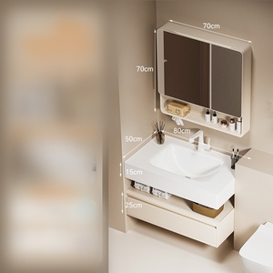 Meuble de salle de bain haut de gamme minimaliste, résistant à l'eau et à l'humidité, double couche en aluminium - Product Image 1