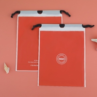 Emballage de stockage de voyage grande pochette de rangement portable en plastique Logo personnalisé translucide clair cordon chaussures sacs avec corde