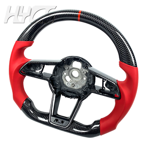 Volante Personalizado de Cuero y Fibra de Carbono para Mejorar el <span class=keywords><strong>Interior</strong></span> del Automóvil, Compatible con <span class=keywords><strong>Audi</strong></span> A3 A4 A4L A5 A7 A8 Q5 Q7 Q8 <span class=keywords><strong>TT</strong></span> R8 - Product Image 2