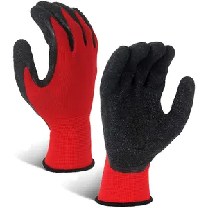 Groothandel 2022 Nieuwe Latex Foam Handschoenen Voor Tuin Voor Huishoudelijke En Constructie Met Oranje Nylon Of Polyester En Zwart Latex