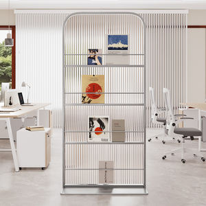Cloison de bibliothèque de bureau en <span class=keywords><strong>fer</strong></span> et verre, écran décoratif mobile, pour bloquer la <span class=keywords><strong>vue</strong></span> dans le salon. - Product Image 3