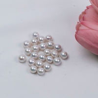 Perles de culture rondes en vrac, perles d'Eau Douce Edison blanches naturelles de 8-9 mm, haute brillance, qualité AAAA, vente en gros pour la fabrication de bijoux et colliers