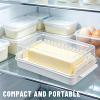 Conteneur à beurre de qualité supérieure avec fente de découpe, boîte de conservation alimentaire en ABS avec couvercle, boîte à beurre pour réfrigérateur, conteneur de rangement de cuisine