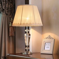 Lampe de table en cristal nordique avec télécommande LED, lumière chaude tricolore pour chambre à coucher, salon et hôtel