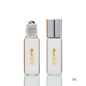 Wholesale 2ml 3ml Clear Glass Gold Cap Roll On Glass Bottle For Essential Oil