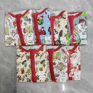Toptan sonbahar baskılı örme bambu iki yönlü fermuar kapatma pijama çocuk Romper bebek tulum ODM gizemli kutusu - Product Image 2