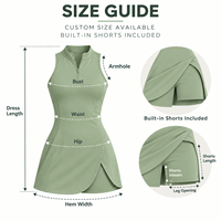 Robe de tennis personnalisée pour femmes, demi-zip, sans manches, avec short intégré pour les compétitions de tennis