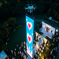 Écran LED en maille pour drone, ultra léger, transparent, pliable, affichage LED en maille pour spectacle aérien de drones, publicité