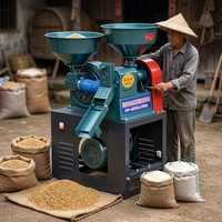 Machine à polir le riz combinée automatique portable, décortiqueuse de paddy, moulin à farine de maïs, pour le traitement du riz domestique et commercial