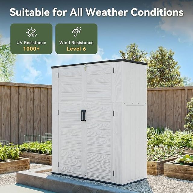 Storage Box Outdoor Caninet,Resin Indoor Storage Box Waterproof Outdoor Storage Cabinets for Patio/Garden/Backyard