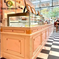 Comptoir de présentation pour café, mobilier de bar personnalisable, vitrine pour café, décoration de boulangerie, designs pour café