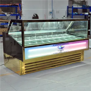 380L Plus populaire conception aérodynamique de crème glacée congélateur affichage