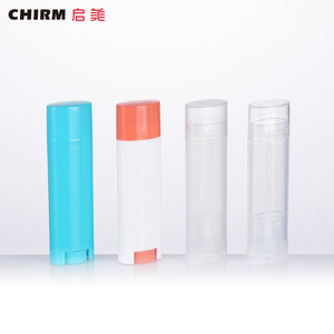 Wholesale cosmetic lipstick tube packaging plastic private label black lip balm tube label custom oval lip balm tube