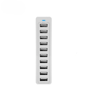 Chargeur mural USB 5V 12A 60W Chargeur USB 10 ports Ports USB intelligents pour plusieurs appareils Téléphone intelligent Tablette Ordinateur portable