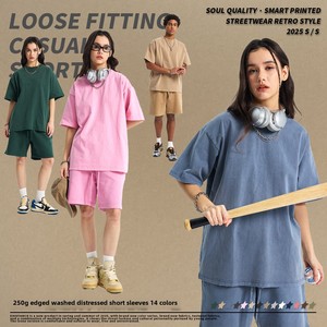 <span class=keywords><strong>T</strong></span>-<span class=keywords><strong>Shirt</strong></span> Crop Top <span class=keywords><strong>Basic</strong></span> 100% Cotone, Manica Corta Retrò con Finitura Vintage Sfrangiata, Lavaggio Intenso, Stampa Boxy, Magliette da <span class=keywords><strong>Uomo</strong></span> - Product Image 2