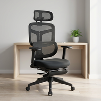 Chaise de bureau ergonomique en maille noire avec logo personnalisé, soutien lombaire dynamique confortable et rotation à 360° °   Accoudoir