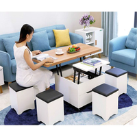 Table basse moderne en métal convertible Butterfly avec mécanisme de levage extensible pour la maison et le bureau