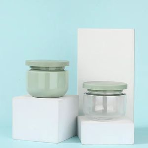 Tarros de Plástico PET de Lujo Vacíos para Crema Facial y Corporal de 50ml/80ml/250ml/300ml, Color Verde, Logotipo Personalizado, Tarro de Plástico para Gel para el Cabello - Product Image 5