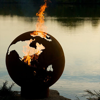 Boule de fosse à feu extérieure en acier Corten, coupe au Laser, diamètre 1000mm, sphère