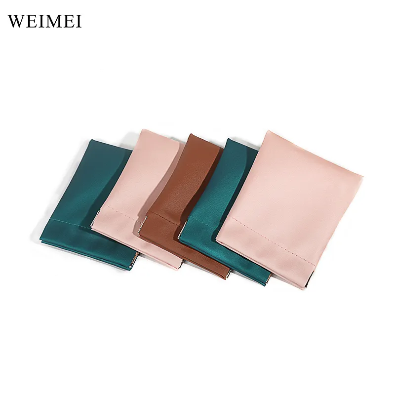 Weimei, logotipo en relieve personalizado, bolsa de joyería de cuero Pu con cierre apretado con imán, pendiente de Metal, collar, pulsera, bolsa de almacenamiento para reloj