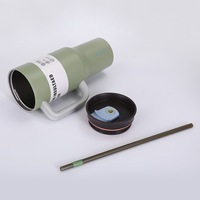 Tumbler Estetico da 40oz con Cannuccia e Coperchio, Tazza Termica in Acciaio Inox 304, Colori Macaron per Creatori di Contenuti, Servizio ODM