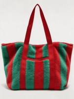 Bolsos de Hombro Personalizados de Algodón con Rayas, Gran Capacidad, para Toallas, Viajes, Playa, Bolsos de Mano Suaves para Mujer