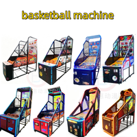 Machine de tir au basket-ball en métal avec fonction de lancer de ballon, design pliable et mobile, fonctionnement à monnayeur, écran LED, utilisation en intérieur