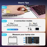 Écran d'extension pour ordinateur portable 15,6 pouces 1080P FHD ultra léger et portable, triple moniteur pour ordinateurs portables, Plug & Play avec Windows/MacOS/Chrome