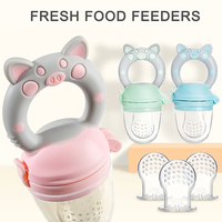 Sucette d'alimentation pour bébé en silicone en forme d'animal de dessin animé, sans BPA, pour nourrissons de 0 à 12 mois, pour manger des fruits et des légumes