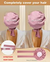 Bonnet de nuit en satin pour femme, grand format, double couche, toucher soyeux, design élégant, avec logo – Vente en gros