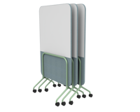 Tableau blanc mobile OMNI moderne pour salle de réunion avec surface inscriptible, séparateur de bureau (aluminium et verre)