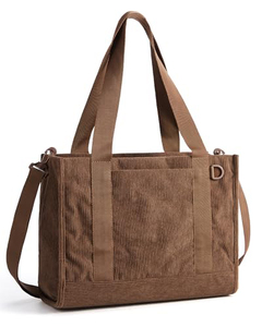 Sac fourre-<span class=keywords><strong>tout</strong></span> tendance en velours côtelé imperméable avec fermeture éclair, sac de voyage et de travail doté de poches intérieures d'organisation, capacité de 12 L - Product Image 1