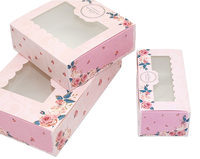 Cajas de Papel para Cupcakes Biodegradables con Materiales Reciclados, Laminación Mate Blanca, Personalizadas, con Ventana Segura para Alimentos, para Recuerdos de Bodas y Fiestas