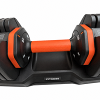 Ensemble d'haltères réglables 25 lb (5-25 lb) avec réglage rapide par cadran, poignée recouverte de TPE, en acier au carbone pour la maison et la salle de sport, vente en gros