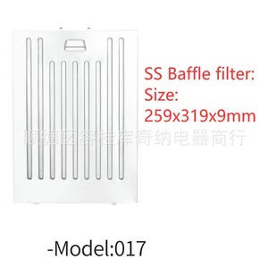 Filtre à déflecteur en acier inoxydable 259x319x9mm Modèle 017 pour hotte aspirante - Product Image 1