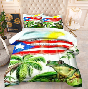 Fabrieksprijs Custom Puerto Rico Vlag Dekbed Sets 3d Bedrukte Beddengoed Sets 1 Quilt + 2 Kussen - Product Image 2